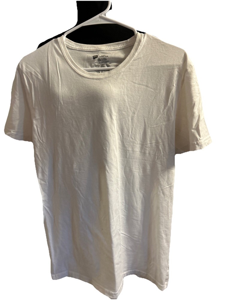 Hanes Soft – White Short Sleeve T-shirt Mens Sz M 6 Piece Bundle