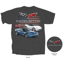 Joe Blow T’s Chevy C6 Corvette Men’s Gray T-Shirt ZR1 Z06 2005 – 2013 Flag