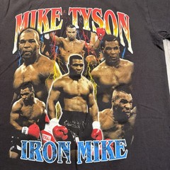 Mike Tyson Iron Mike Boxing Graphic T-Shirt Size LARGE Black Rap Tee