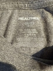 Realtree Long Sleeve T-Shirt Men 2XL Gray Camo Logo Cotton Poly Blend Outdoors