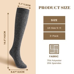 Slouch Socks Women Long Winter Thigh High Boot Scrunch Socks Winter Warm Soft…