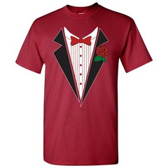 Tuxedo with Rose – Classy Formal Funny Party Bowtie T Shirt