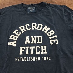 Abercrombie & Fitch Applique Logo T-shirt Blue & White Logo Size Small