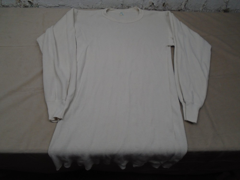 Vintage 70s JC Penny Waffle Knit Thermal Shirt XL 100% Combed Cotton Grunge *