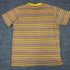 HUF Striped Knit T-Shirt Brown and Yellow Multi Stripe