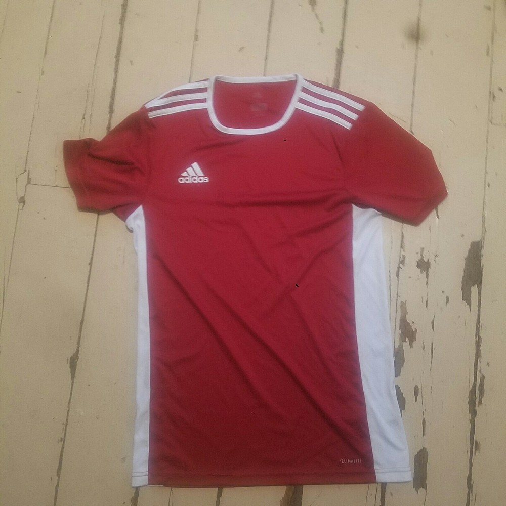 Adidas T shirt unisex Size S red 100% polyester climate