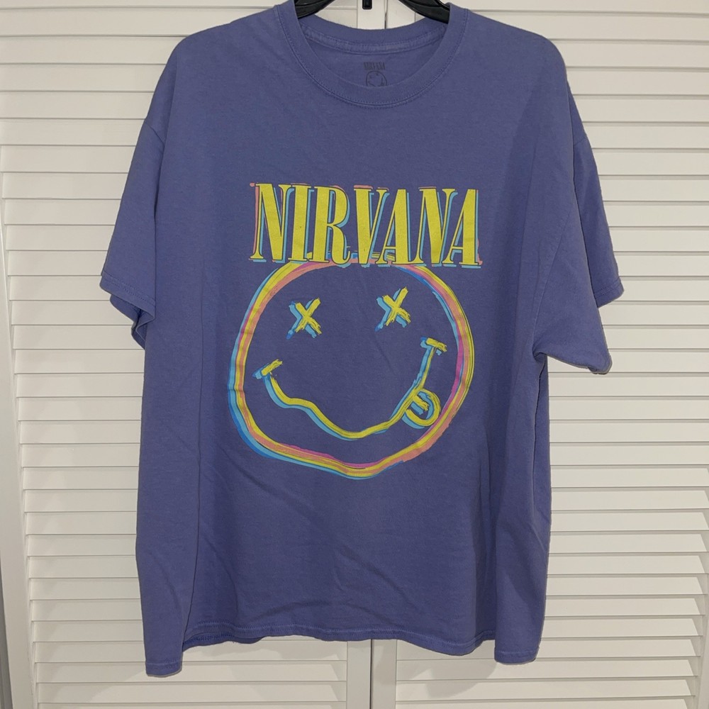 Nirvana Multi Color Smiley Trippy Variation T-shirt Size XL