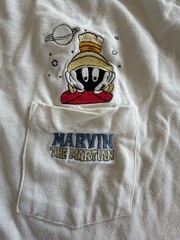 Vintage 1999 Warner Bros Marvin the Martian Embroidered Pocket T-Shirt