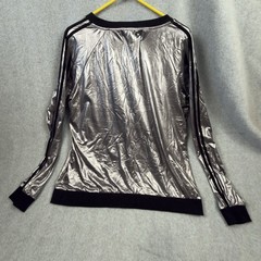 Festified Holiday Clothing Shirt Men’s Large Silver Shiny Christmas