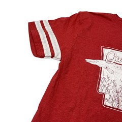 LAT Apparel Garkansas Graphic T-Shirt Mens Medium Red Excellent Fishing Arkansas