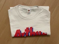 Vintage 2001 Arthur Graphic Fist T-shirt White Medium Meme Fruit of the Loom