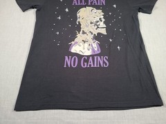 Bodybuilding Shirt Mens Medium Fitted Skull Weightlifting All Pain No Gains Tee