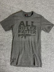 All Rifles Matter Shirt Mens Small Gray Knocker Gun Rifle Graphic Tee Patriotic