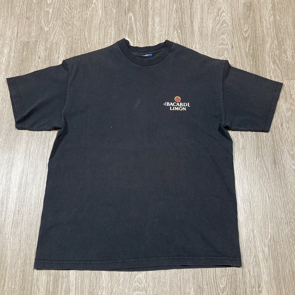 Bacardi Shirt L 90s 00s Y2k Limon Rum Spice Barrel Alcohol Liquor Promo Tee