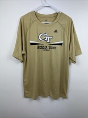Adidas Climate Gold GT Georgia Tech Men’s Medium Football Dry Fit T-Shirt DX2436