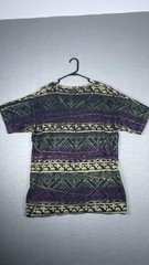 East Beach Club Shirt Mens Large Black Purple Elephant Tribal All Over Print