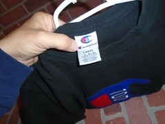 CHAMPION 100 MENS BLACK HEAVY WEIGHT TSHIRT SIZE LARGE IN GOOD CONDITION