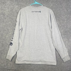 Carhartt K231 Original Fit T-Shirt Men’s Medium Long Sleeve Gray Spellout Work