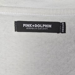 Pink Dolphin Mens T Shirt M White Blue Graphic Mesh Streetwear Dolphin Print