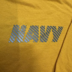 U.S. Navy Shirt Mens L Yellow Military PT Gym Casual USA