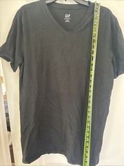Gap Men’s Size LT Black Short Sleeve Vee Neck Tee Standard Fit V Neck T-shirt