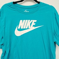Nike Mens Graphic Tee Teal Blue White Logo Swoosh T-Shirt XL Sports Active Gym
