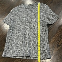 AllSaints Etham SS Crew Neck T-Shirt Grey Marl Textured Oversized Large