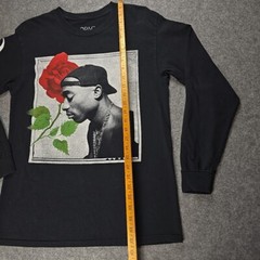 Tupac Shakur 2Pac T-Shirt Men’s Long Sleeve Rose Music Hip Hop 90s Rap sz Medium