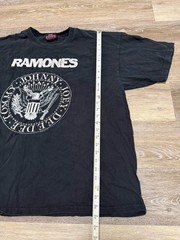 Vintage 90s Ramones Hey Ho, Let’s Go Black Faded Punk Graphic Band Tee Size 2xL