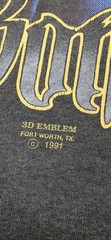 Vintage 3D Emblem “Bad To The Bone” Skull Biker Black Single Stitch T-Shirt Sz L