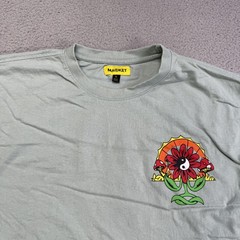 Market Shirt Mens XL Green Psychedelic Flower Mushroom Yin Yang Graphic Tee