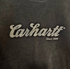 Carhartt Black Waffle Knit Thermal Shirt Mens Tall L Spell Out Logo Vintage K253