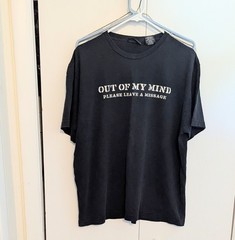 Vintage No Boundaries Out Of My Mind Please Leave A Message T Shirt Size L Black