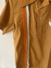 Vintage 70s Uniform Mfg Co Work Shirt Mens S Brown Gas Station Mechanic Shirt