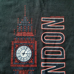 Travel Graphic T-Shirt Large Black Vacation London Big Ben Landmark Souvenir