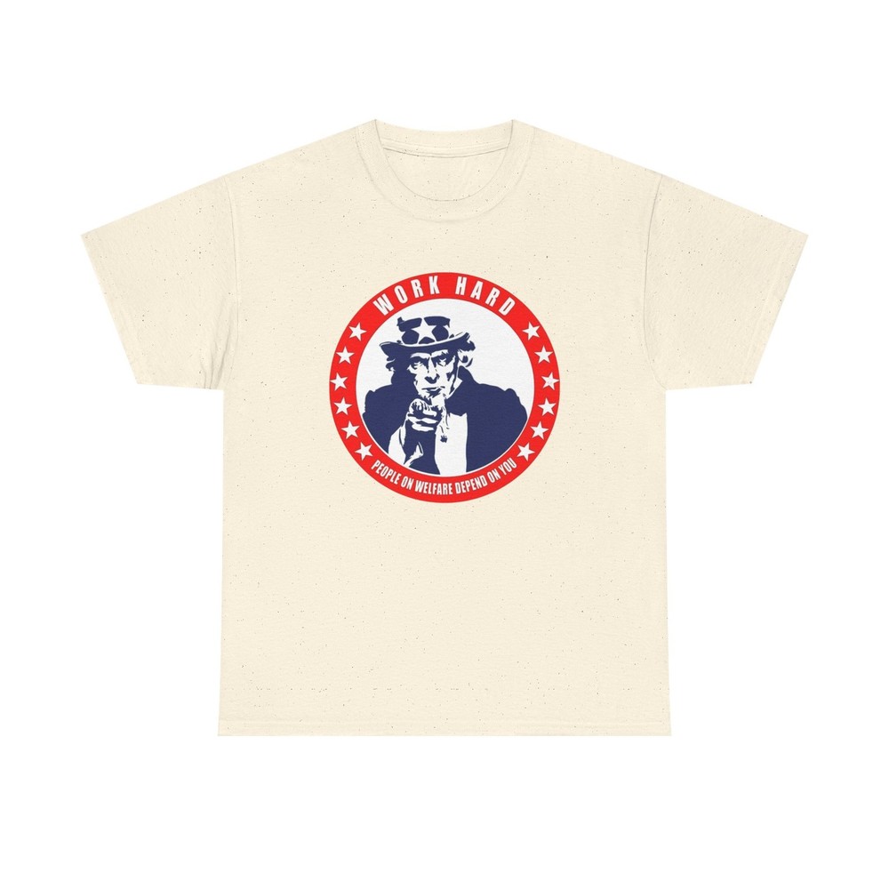 Uncle Sam Work Hard T-Shirt | Patriotic Vintage USA Graphic Freedom America