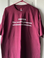 Hanes PRAYER The world’s greatest wireless connection. Men’s 2XL Tee Shirt
