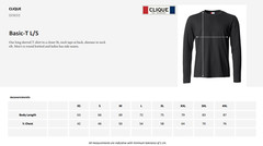 CLIQUE T-Shirt Maglietta BASIC-T Maglia Manica Lunga Maglietta Uomo 100% Cotone