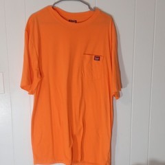 2 Pc HiVi Wrangler Workwear Men’s Pocket Tee Crew Neck Orange/Yellow XL XLT