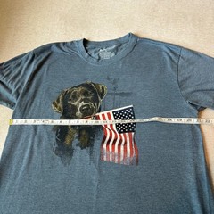 Academy Sports Mens Blue Black Lab American Flag Graphic T-Shirt Large RN098223