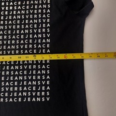Versace Jeans Mens Black Wavy Typography Logo Graphic T-Shirt Medium B3GMA752