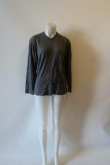 MENS TYRONE GREY BLACK STRIPE LONG SLEEVE WOOL SWEATER M *