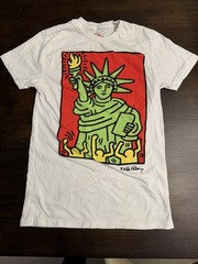 Keith Haring Statue of Liberty Graphic T-Shirt White Size Small Pop Art NYC