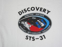 Vintage NASA Shirt Mens Large L White STS-31 Mission Hubble Telescope Deadstock