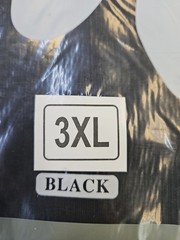 Cotton Net 1st Quality A-shirt T-shirt Black Size 3XL