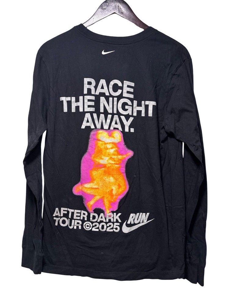 Nike After Dark Run Tour Los Angeles 2025 Graphic Longsleeve T Shirt SZ M Black