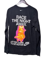 Nike After Dark Run Tour Los Angeles 2025 Graphic Longsleeve T Shirt SZ M Black