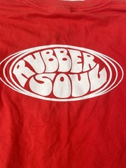 The Beatles Rubber Soul Album Logo Classic Music Band Shirt Size Large Red