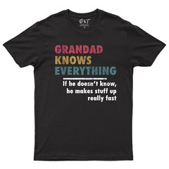 Grandad Knows Everything Mens T Shirt Fathers Day Grandfather Tee Top