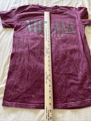 Nirvana In Utero Mineral Wash Plum Grunge Band Kirk Cobain T-Shirt Size Small